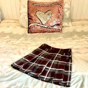 Girls preppy French toast purple adjustable waist plaid skirt!
